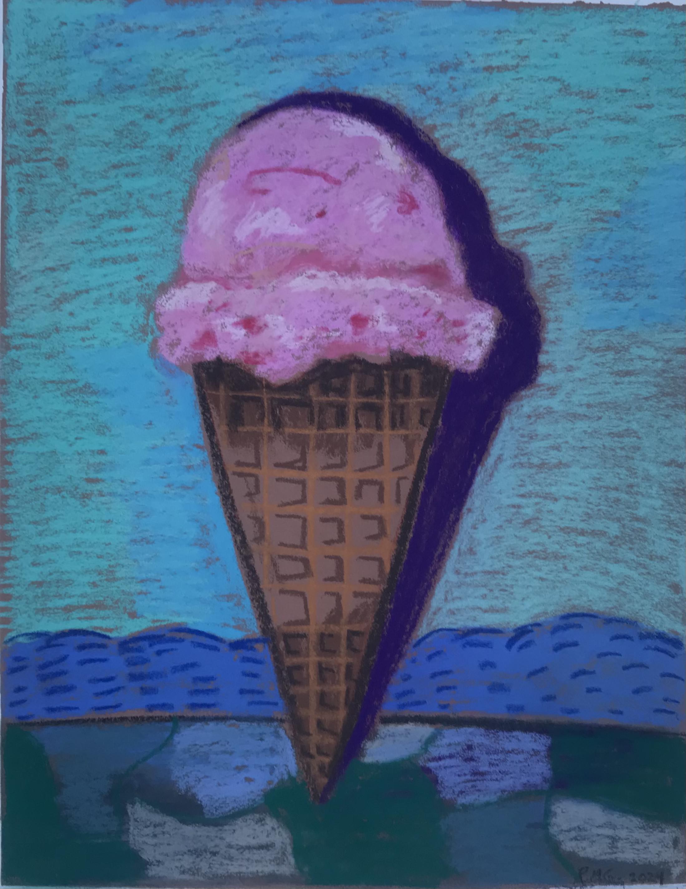 Strawberry  ice cream cone