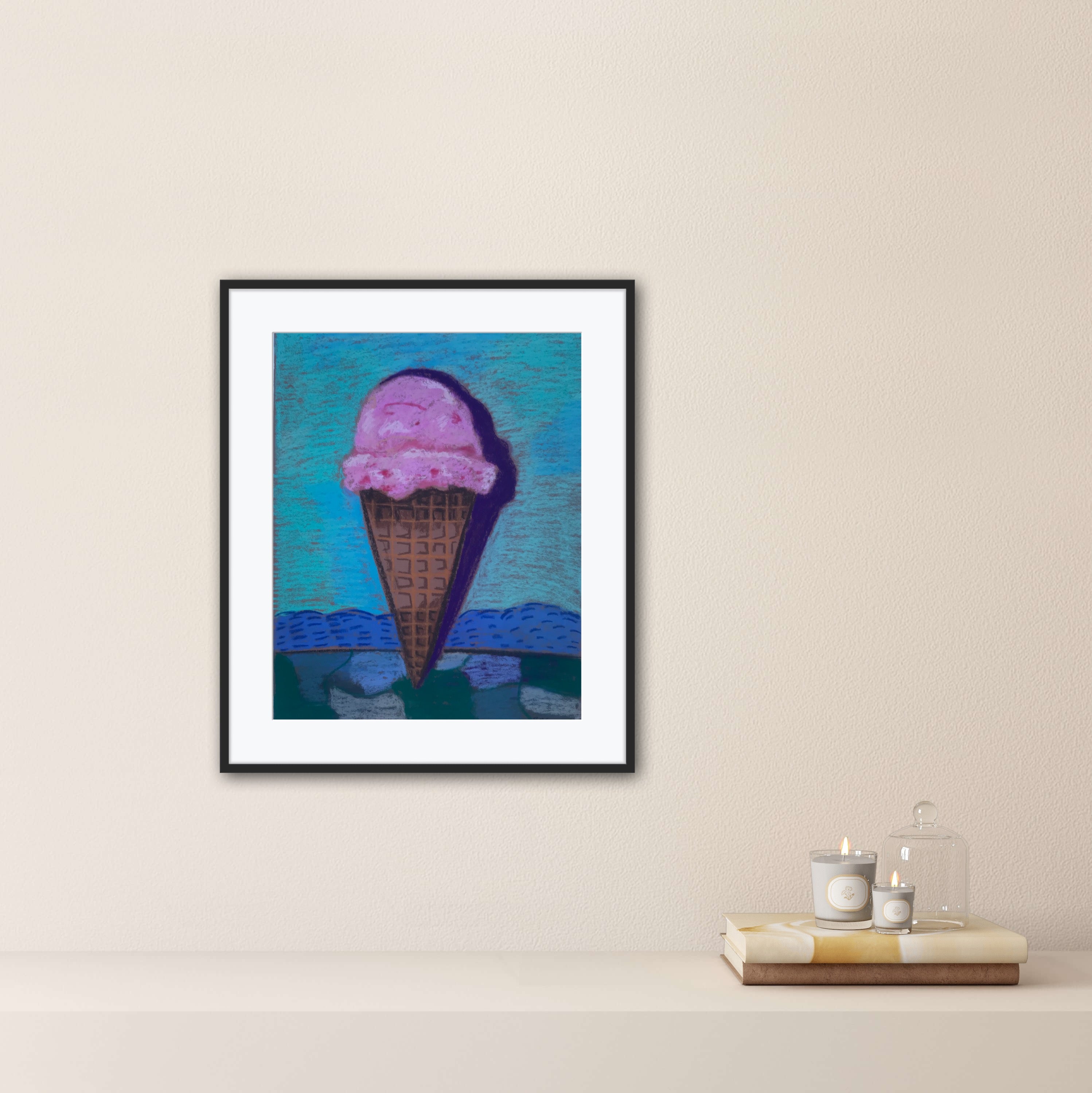 Strawberry  ice cream cone