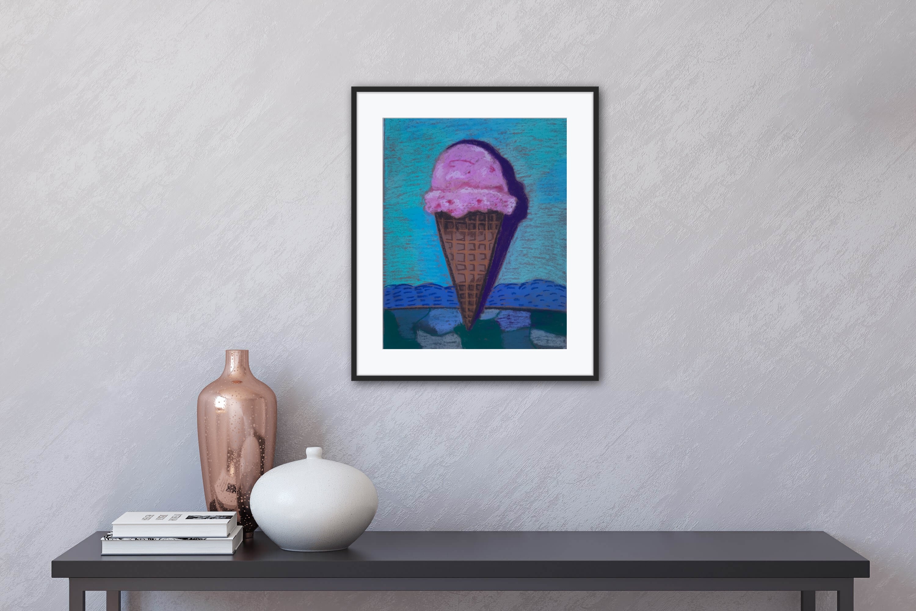 Strawberry  ice cream cone